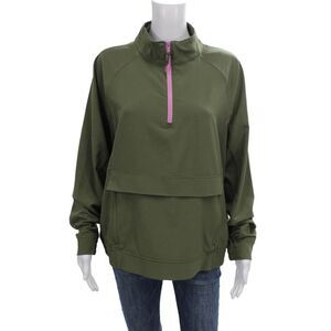 Belyn Key Womens Anorak Jacket Green Zip Polyester Long Sleeve Size XL